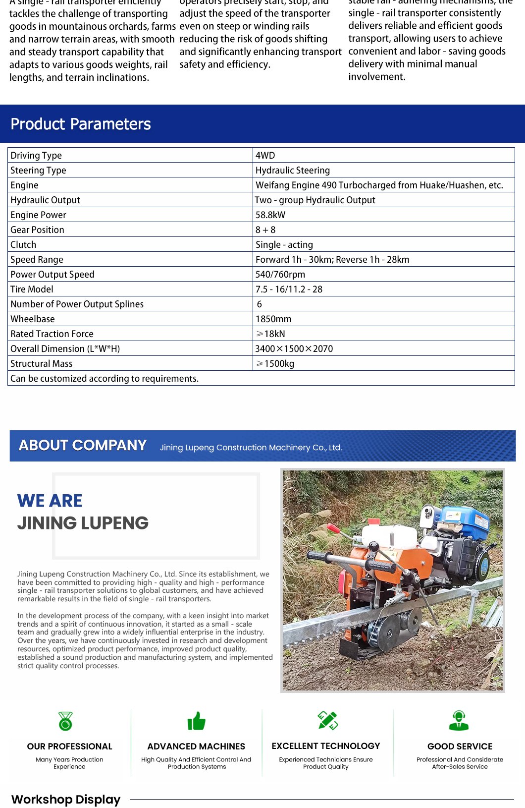 Monorail transport vehicle